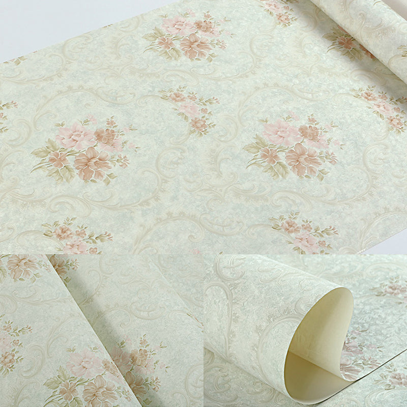 Rustic Floral Design Wallpaper for Dining Room 33' x 20.5" Wall Art in Soft Color Clearhalo 'Country wall decor' 'Rustic' 'Wallpaper' Wall Decor' 1274678