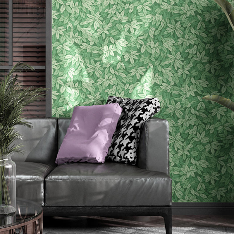 54.2-sq ft Leaves Wallpaper Temporary Rural Bedroom Wall Decoration, Self-Adhesive Clearhalo 'Country wall decor' 'Rustic' 'Wallpaper' Wall Decor' 1276604