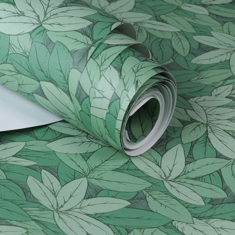 54.2-sq ft Leaves Wallpaper Temporary Rural Bedroom Wall Decoration, Self-Adhesive Clearhalo 'Country wall decor' 'Rustic' 'Wallpaper' Wall Decor' 1276605