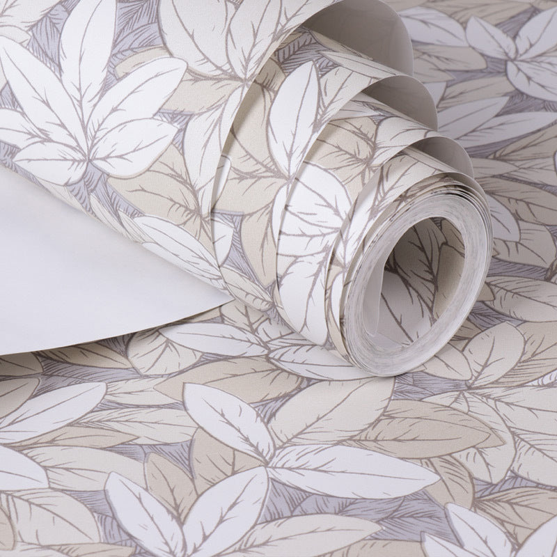 54.2-sq ft Leaves Wallpaper Temporary Rural Bedroom Wall Decoration, Self-Adhesive Clearhalo 'Country wall decor' 'Rustic' 'Wallpaper' Wall Decor' 1276609