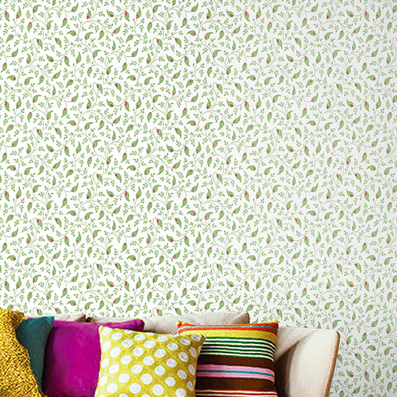 Moisture Resistant Foliage Wallpaper Countryside Non-Woven Wall Covering, 33' L x 20.5" W Green Clearhalo 'Country wall decor' 'Rustic' 'Wallpaper' Wall Decor' 1276615