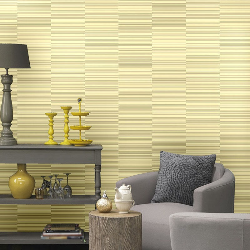 Soft Color Stripe Wallpaper Contemporary Water Resistant Dining Room Wall Art, 54.2-sq ft Yellow Clearhalo 'Modern wall decor' 'Modern' 'Wallpaper' Wall Decor' 1276693