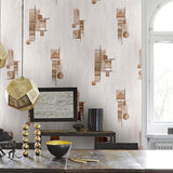 Smooth Pastel Color Wallpaper Modern Geometric Pattern Wall Covering, 31' x 20.5" Brown