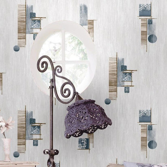 Smooth Pastel Color Wallpaper Modern Geometric Pattern Wall Covering, 31' x 20.5" Blue