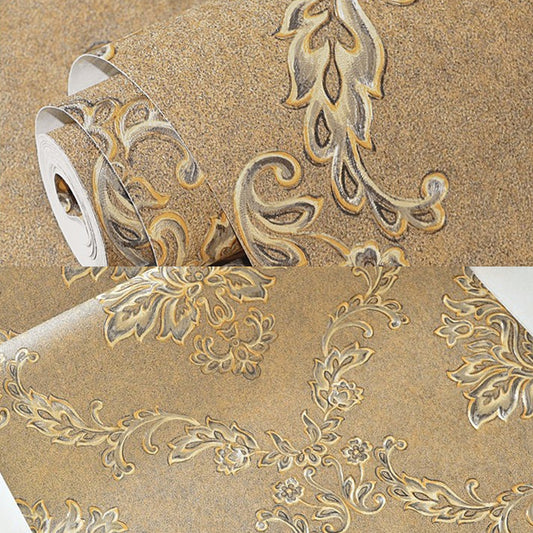 Damask Wallpaper Roll Nostalgic Moisture Resistant Dining Room Wall Art, 31' L x 20.5" W Clearhalo 'Vintage wall decor' 'Vintage' 'Wallpaper' Wall Decor' 1276783