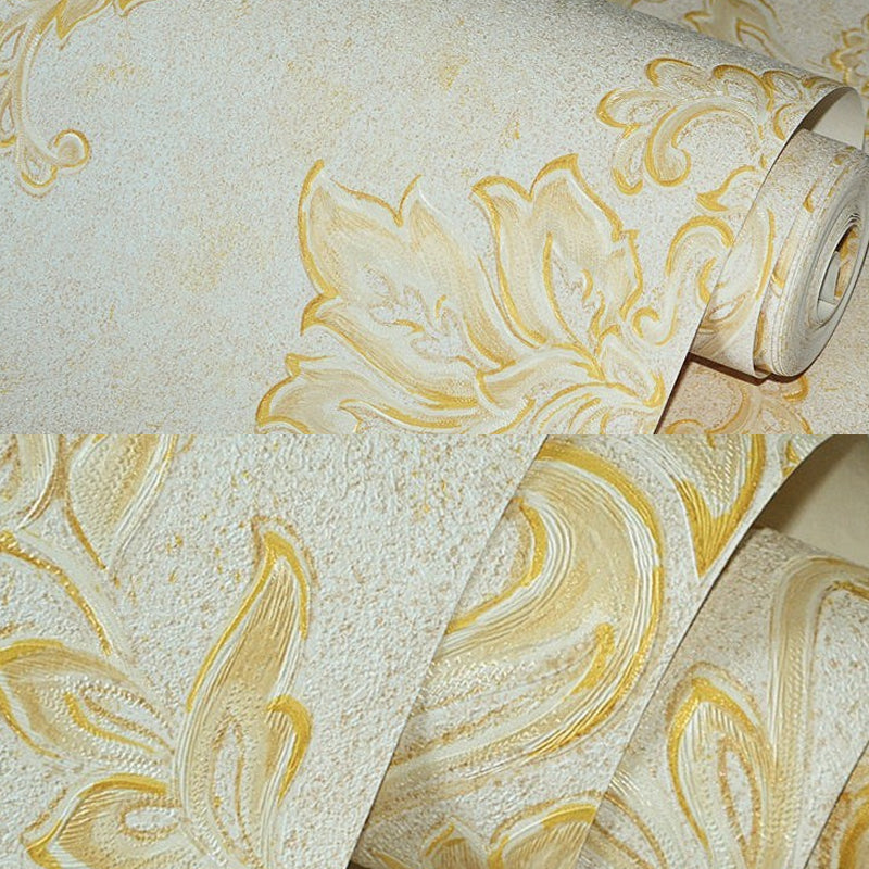 Damask Wallpaper Roll Nostalgic Moisture Resistant Dining Room Wall Art, 31' L x 20.5" W Clearhalo 'Vintage wall decor' 'Vintage' 'Wallpaper' Wall Decor' 1276786