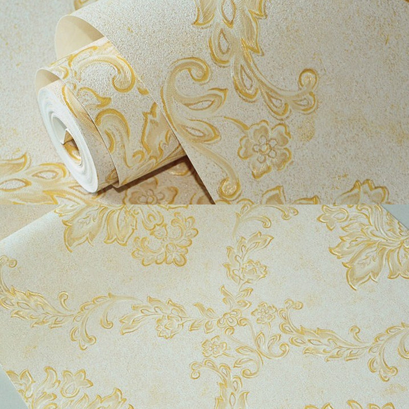 Damask Wallpaper Roll Nostalgic Moisture Resistant Dining Room Wall Art, 31' L x 20.5" W Clearhalo 'Vintage wall decor' 'Vintage' 'Wallpaper' Wall Decor' 1276787