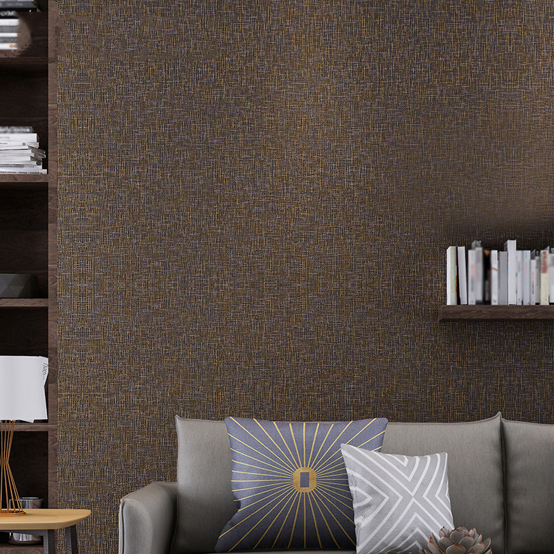 Textured Dark Color Wallpaper Simple Solid Wall Art for Living Room, 33' L x 20.5" W Coffee Clearhalo 'Modern wall decor' 'Modern' 'Wallpaper' Wall Decor' 1276898