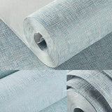 Textured Dark Color Wallpaper Simple Solid Wall Art for Living Room, 33' L x 20.5" W Light Blue