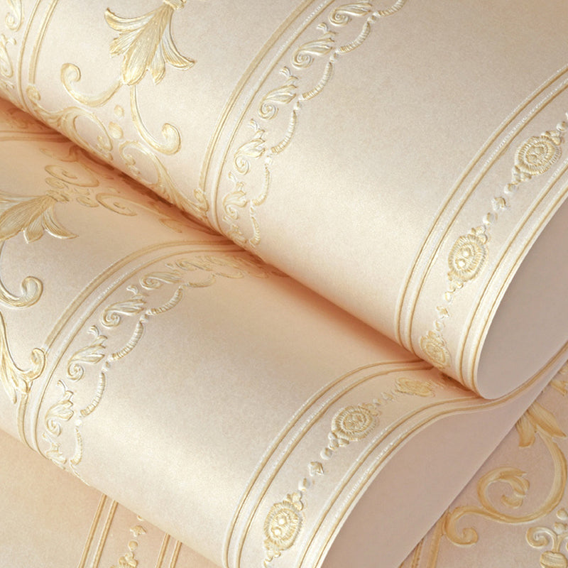 Nostalgic Striped Wallpaper Roll Soft-Color Jacquard Wall Art for Living Room, Unpasted Clearhalo 'Vintage wall decor' 'Vintage' 'Wallpaper' Wall Decor' 1277135