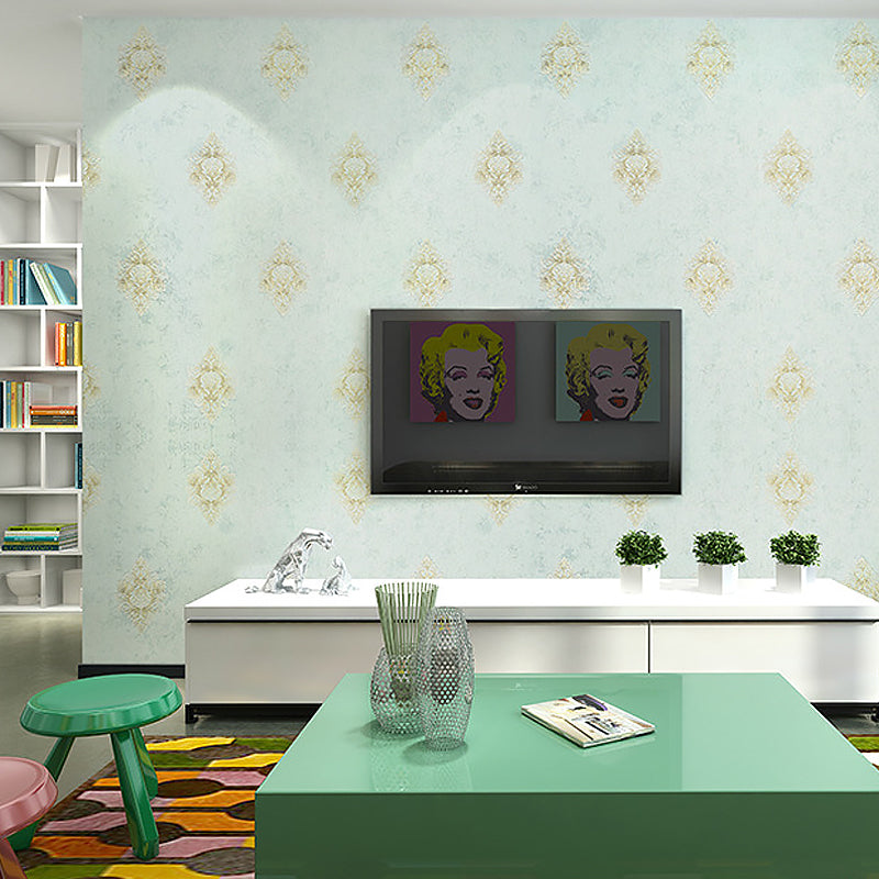 Soft Color Antique Wallpaper 33' L x 20.5" W Damask Wall Covering for Home Decor Clearhalo 'Vintage wall decor' 'Vintage' 'Wallpaper' Wall Decor' 1277252