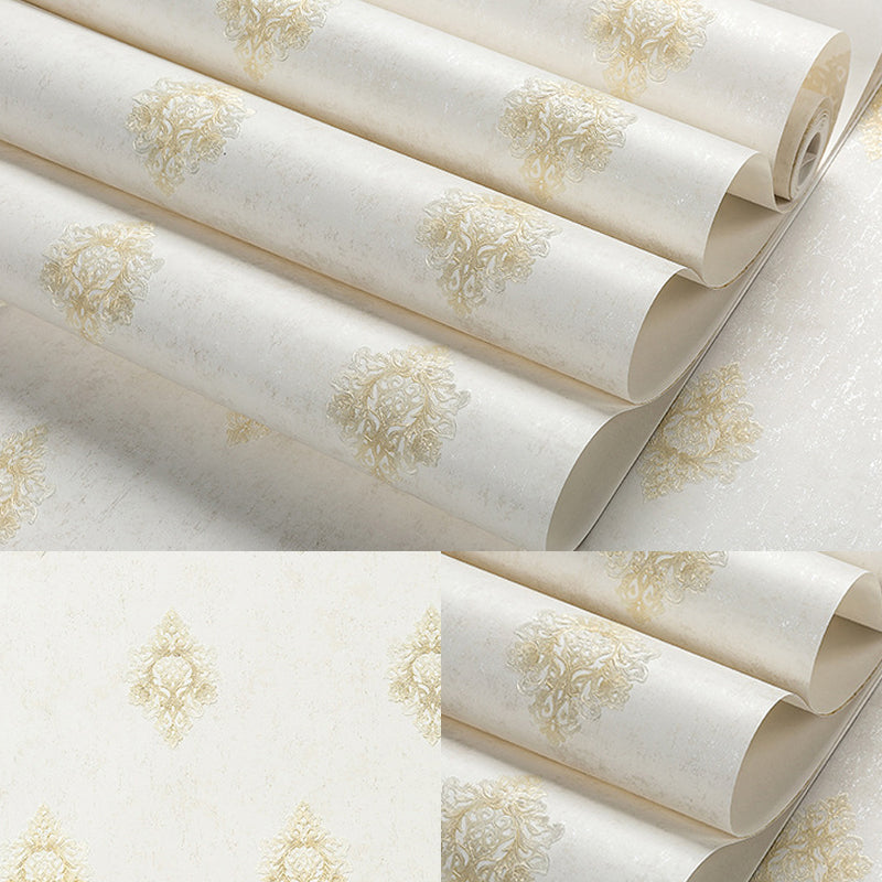Soft Color Antique Wallpaper 33' L x 20.5" W Damask Wall Covering for Home Decor Clearhalo 'Vintage wall decor' 'Vintage' 'Wallpaper' Wall Decor' 1277259