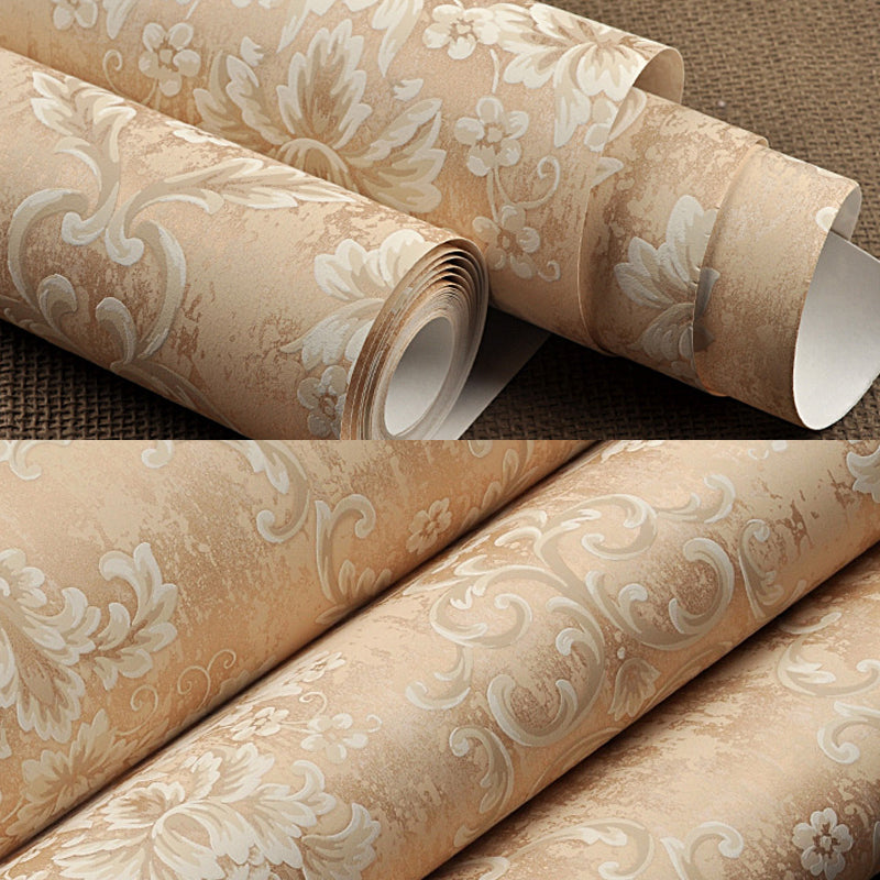 Blossom Damask Wallpaper Roll Antique Embossed Texture Wall Covering for Accent Wall Clearhalo 'Vintage wall decor' 'Vintage' 'Wallpaper' Wall Decor' 1277356