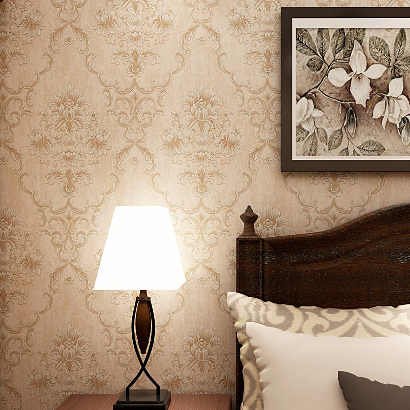 Blossom Damask Wallpaper Roll Antique Embossed Texture Wall Covering for Accent Wall Clearhalo 'Vintage wall decor' 'Vintage' 'Wallpaper' Wall Decor' 1277361