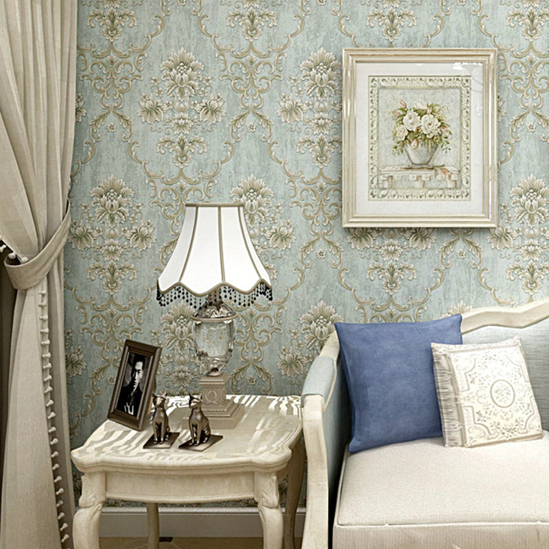 Blossom Damask Wallpaper Roll Antique Embossed Texture Wall Covering for Accent Wall Clearhalo 'Vintage wall decor' 'Vintage' 'Wallpaper' Wall Decor' 1277369
