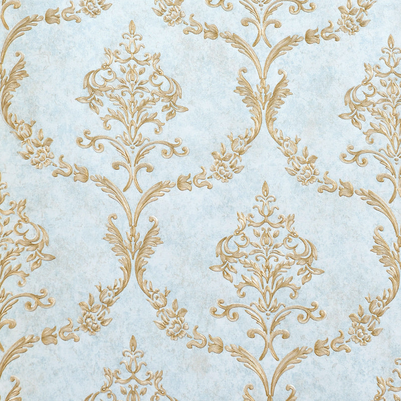 Embossed Soft Color Wallpaper Vintage Style Jacquard Wall Art for Bedroom, 33' L x 20.5" W Clearhalo 'Vintage wall decor' 'Vintage' 'Wallpaper' Wall Decor' 1277454