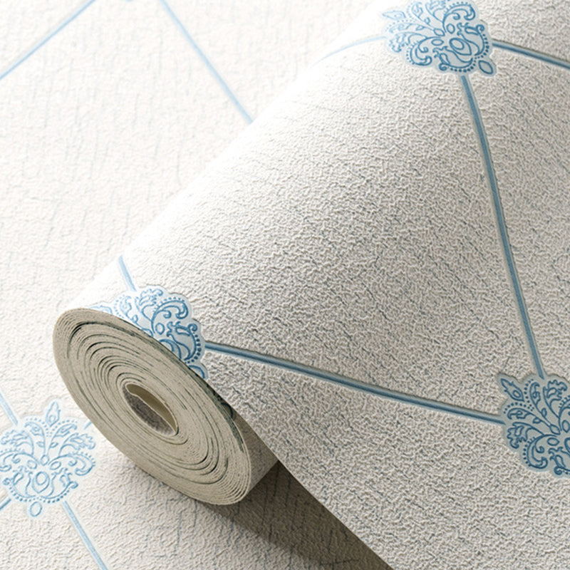 Flock Moisture Resistant Wallpaper Modern Trellis Pattern Wall Covering for Bedroom Clearhalo 'Modern wall decor' 'Modern' 'Wallpaper' Wall Decor' 1277503