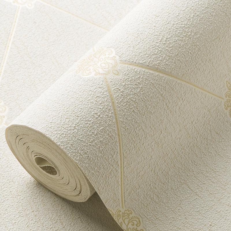 Flock Moisture Resistant Wallpaper Modern Trellis Pattern Wall Covering for Bedroom Clearhalo 'Modern wall decor' 'Modern' 'Wallpaper' Wall Decor' 1277507