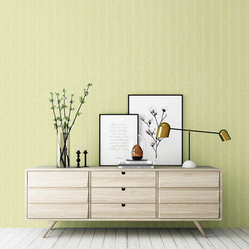 Minimalist Zigzag Weaving Wallpaper Pastel Color Plain Wall Decor for Living Room Light Green Clearhalo 'Modern wall decor' 'Modern' 'Wallpaper' Wall Decor' 1277582