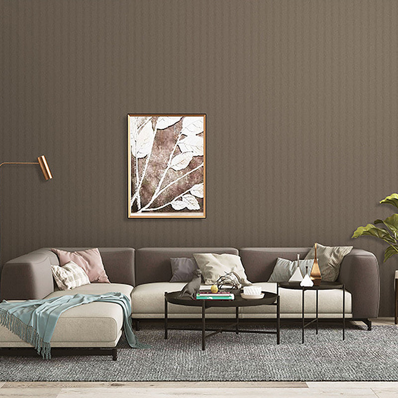 Neat Herringbone Woven Wallpaper Roll for Bedroom Solid Wall Art, 33' L x 20.5" W Taupe Clearhalo 'Modern wall decor' 'Modern' 'Wallpaper' Wall Decor' 1277591