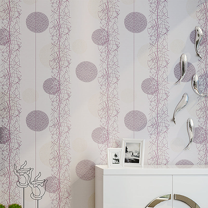 Nordic Dotty Wallpaper Roll Paper Moisture Resistant Purple Wall Decor for Living Room Purple Clearhalo 'Modern wall decor' 'Modern' 'Wallpaper' Wall Decor' 1277600