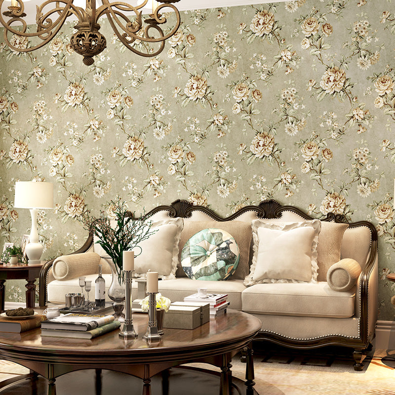 Big Peony Blossom Wallpaper Roll for Bedroom Flower Print Wall Decor, 33' x 20.5" Clearhalo 'Country wall decor' 'Rustic' 'Wallpaper' Wall Decor' 1277675