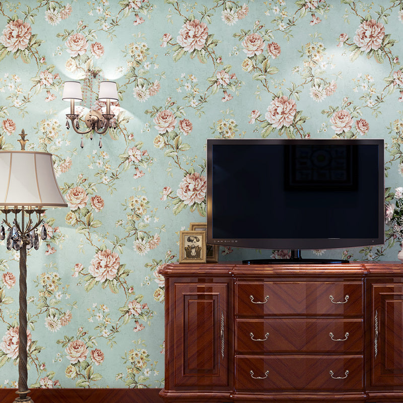 Big Peony Blossom Wallpaper Roll for Bedroom Flower Print Wall Decor, 33' x 20.5" Clearhalo 'Country wall decor' 'Rustic' 'Wallpaper' Wall Decor' 1277684