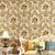 Retro Jacquard Wallpaper Light-Color Waterproof Wall Covering for Living Room, Unpasted Light Gold Clearhalo 'Vintage wall decor' 'Vintage' 'Wallpaper' Wall Decor' 1277701