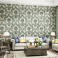 Retro Jacquard Wallpaper Light-Color Waterproof Wall Covering for Living Room, Unpasted Clearhalo 'Vintage wall decor' 'Vintage' 'Wallpaper' Wall Decor' 1277712
