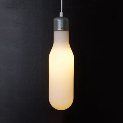 Modern 1 Light Pendant Lighting with White Glass Shade Silver Ball/Cone/Pill-Shaped Hanging Lamp Kit White C Clearhalo 'Ceiling Lights' 'Glass shade' 'Glass' 'Modern Pendants' 'Modern' 'Pendant Lights' 'Pendants' Lighting' 127816