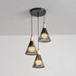 Modern Wood Finish Pendant Light with Cone Shade Hollow Design Metal Hanging Lamp for Restaurant Black Round Canopy Clearhalo 'Ceiling Lights' 'Modern Pendants' 'Modern' 'Pendant Lights' 'Pendants' Lighting' 128040