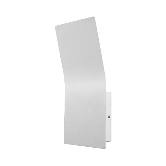 Metallic Bend Rectangular Wall Sconce Fixture Simple Style 2-Light White Finish Wall Lamp Clearhalo 'Cast Iron' 'Glass' 'Industrial' 'Modern wall lights' 'Modern' 'Tiffany' 'Traditional wall lights' 'Wall Lamps & Sconces' 'Wall Lights' Lighting' 128201