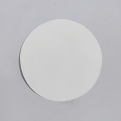 Round Sconce Light Fixture Simplistic Metallic 6"/8" Wide LED Black/White Wall Sconce Lamp in Warm/White Lighting White White Clearhalo 'Cast Iron' 'Glass' 'Industrial' 'Modern wall lights' 'Modern' 'Tiffany' 'Traditional wall lights' 'Wall Lamps & Sconces' 'Wall Lights' Lighting' 128216