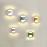 Round Wall Mounted Lamp Nordic Metal LED Sconce Light Fixture in Yellow/Grey/Green Clearhalo 'Cast Iron' 'Glass' 'Industrial' 'Modern wall lights' 'Modern' 'Tiffany' 'Traditional wall lights' 'Wall Lamps & Sconces' 'Wall Lights' Lighting' 128221