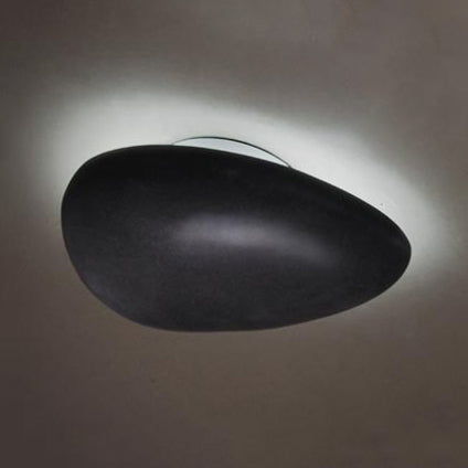 Pebble Shape Indoor Sconce Light Fixture Resin 4"/9" Length LED Modern Style Wall Lamp in Black Black 9" Clearhalo 'Cast Iron' 'Glass' 'Industrial' 'Modern wall lights' 'Modern' 'Tiffany' 'Traditional wall lights' 'Wall Lamps & Sconces' 'Wall Lights' Lighting' 128235