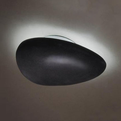 Pebble Shape Indoor Sconce Light Fixture Resin 4"/9" Length LED Modern Style Wall Lamp in Black Black 9" Clearhalo 'Cast Iron' 'Glass' 'Industrial' 'Modern wall lights' 'Modern' 'Tiffany' 'Traditional wall lights' 'Wall Lamps & Sconces' 'Wall Lights' Lighting' 128235