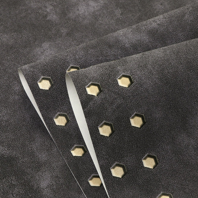 Steampunk Pierced Metal Solid Wallpaper Dark Color Moisture Resistant Wall Decor for Bedroom Clearhalo 'Industrial wall decor' 'Industrial' 'Wallpaper' Wall Decor' 1283136