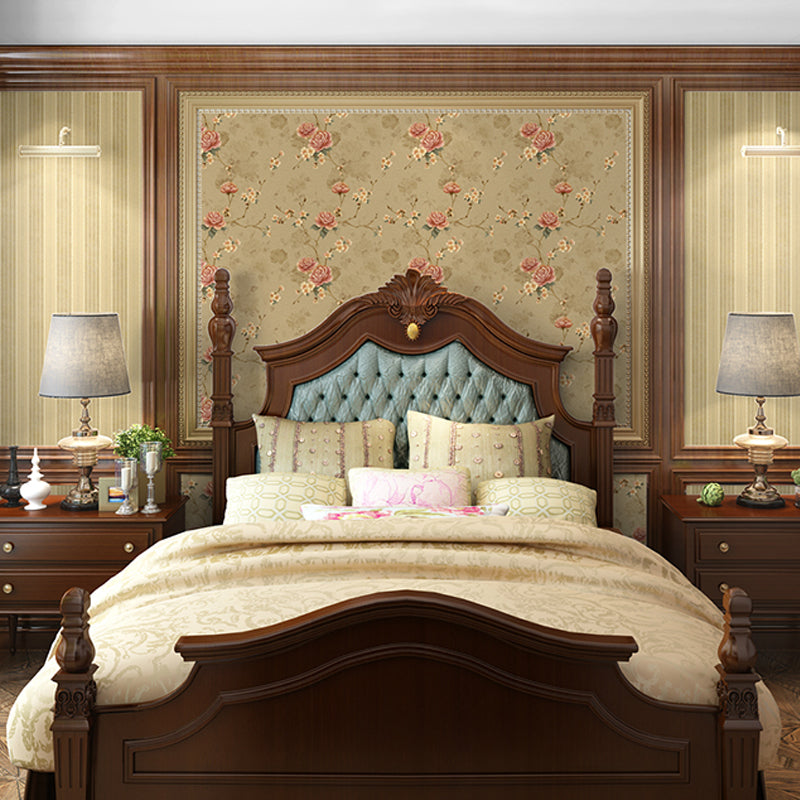 Rustic Peony Wallpaper Roll for Dining Room 57.1-sq ft Wall Decoration in Pastel Color Clearhalo 'Country wall decor' 'Rustic' 'Wallpaper' Wall Decor' 1283149