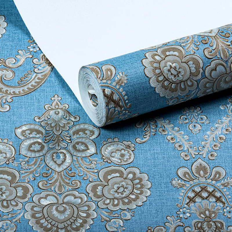 Damask Wallpaper Roll Light-Color Wall Decoration for Living Room, Moisture-Resistant Clearhalo 'Vintage wall decor' 'Vintage' 'Wallpaper' Wall Decor' 1283192