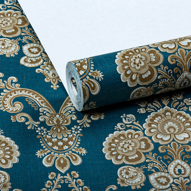 Damask Wallpaper Roll Light-Color Wall Decoration for Living Room, Moisture-Resistant Clearhalo 'Vintage wall decor' 'Vintage' 'Wallpaper' Wall Decor' 1283195