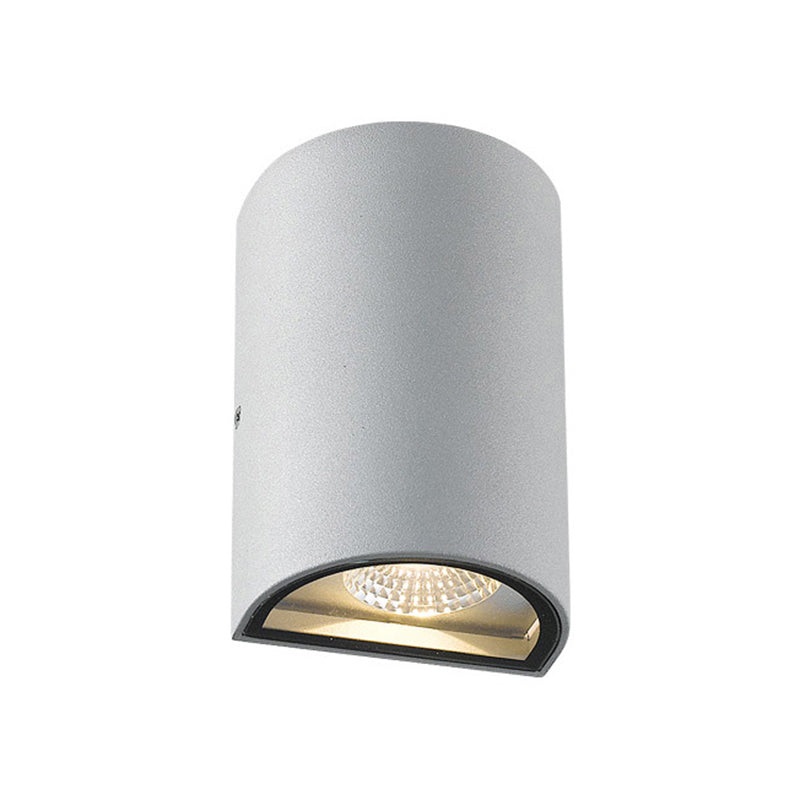 LED Outdoor Wall Washer Light with Half-Cylinder Aluminum Shade Black/Gray Wall Light Fixture in Warm/White Lighting Clearhalo 'Cast Iron' 'Glass' 'Industrial' 'Modern wall lights' 'Modern' 'Tiffany' 'Traditional wall lights' 'Wall Lamps & Sconces' 'Wall Lights' Lighting' 128321
