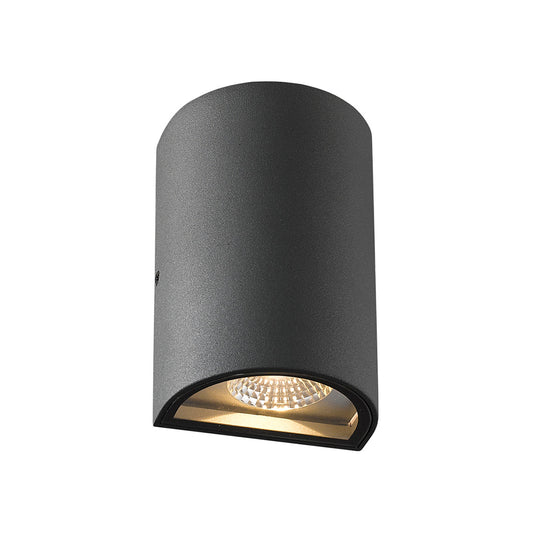 LED Outdoor Wall Washer Light with Half-Cylinder Aluminum Shade Black/Gray Wall Light Fixture in Warm/White Lighting Clearhalo 'Cast Iron' 'Glass' 'Industrial' 'Modern wall lights' 'Modern' 'Tiffany' 'Traditional wall lights' 'Wall Lamps & Sconces' 'Wall Lights' Lighting' 128323