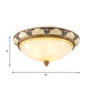 Classic Dome Shade Flush Mount Opal Glass 3 Bulbs 15"/19" Width Flush Ceiling Light Fixture in Gold Clearhalo 'Ceiling Lights' 'Close To Ceiling Lights' 'Close to ceiling' 'Flush mount' Lighting' 1283278
