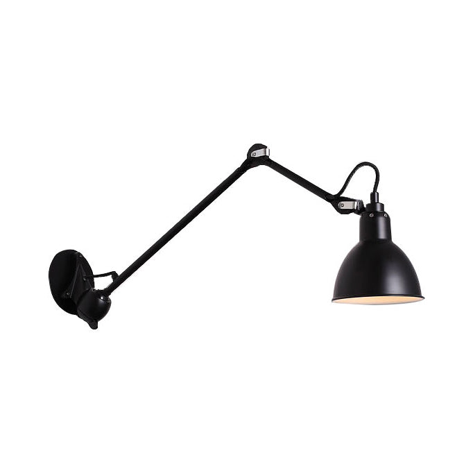 Black/Gray Domed Wall Sconce Light Modern 1 Head Metallic Wall Lamp with Adjustable Arm, 23.5"+8"/16"+8" Length Arm Clearhalo 'Cast Iron' 'Glass' 'Industrial' 'Modern wall lights' 'Modern' 'Tiffany' 'Traditional wall lights' 'Wall Lamps & Sconces' 'Wall Lights' Lighting' 128356