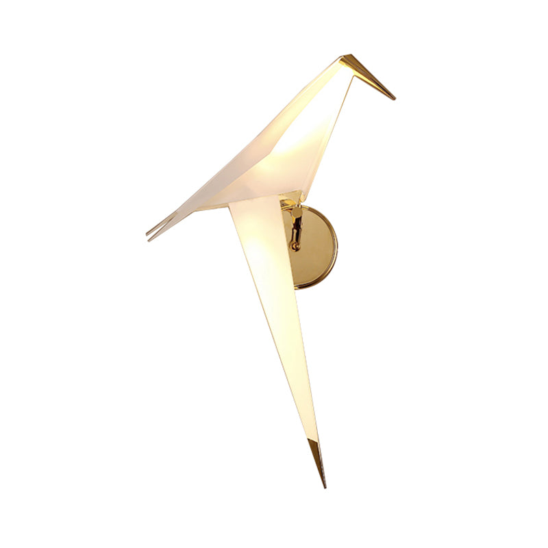 1/2-Light Dining Room Sconce Light Fixture with Birdie Plastic Shade Modernist White Wall Lamp in Warm/White Light Clearhalo 'Cast Iron' 'Glass' 'Industrial' 'Modern wall lights' 'Modern' 'Tiffany' 'Traditional wall lights' 'Wall Lamps & Sconces' 'Wall Lights' Lighting' 128374