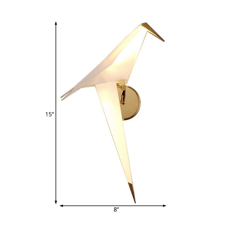 1/2-Light Dining Room Sconce Light Fixture with Birdie Plastic Shade Modernist White Wall Lamp in Warm/White Light Clearhalo 'Cast Iron' 'Glass' 'Industrial' 'Modern wall lights' 'Modern' 'Tiffany' 'Traditional wall lights' 'Wall Lamps & Sconces' 'Wall Lights' Lighting' 128375