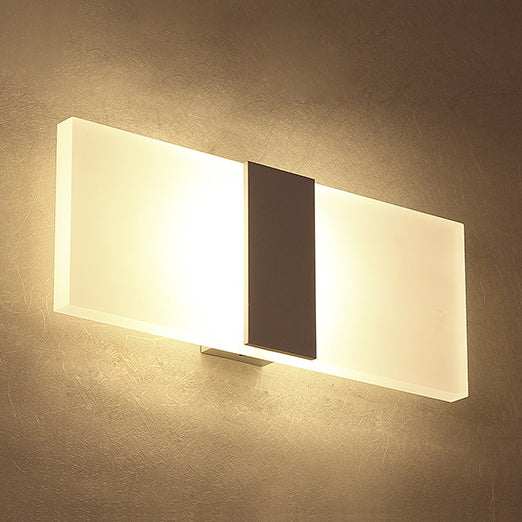 Oval/Rectangular/Convex Wall Sconce Modern 8"/10.5" Wide LED Acrylic Wall Lighting Fixture in Warm/White/Natural Light Silver Rectangle Clearhalo 'Modern wall lights' 'Modern' 'Wall Lamps & Sconces' 'Wall Lights' Lighting' 128433