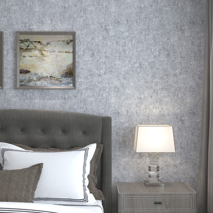 Grey Solid Wallpaper Roll Stain-Resistant Wall Art for Bedroom Decoration, 57.1-sq ft Grey Clearhalo 'Modern wall decor' 'Modern' 'Wallpaper' Wall Decor' 1284378