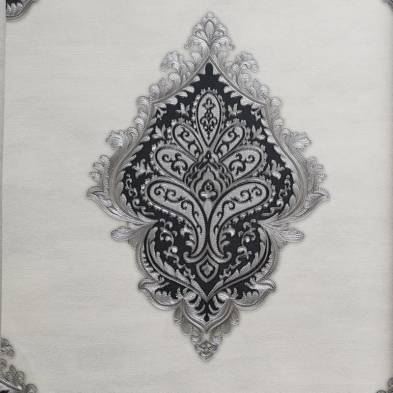 Medallion Jacquard Wallpaper Roll Nostalgic 3D Embossed Wall Decoration in Soft Color Clearhalo 'Vintage wall decor' 'Vintage' 'Wallpaper' Wall Decor' 1284408