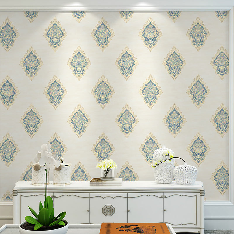 Medallion Jacquard Wallpaper Roll Nostalgic 3D Embossed Wall Decoration in Soft Color Clearhalo 'Vintage wall decor' 'Vintage' 'Wallpaper' Wall Decor' 1284411